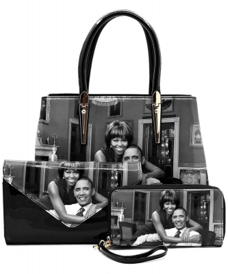 Magazine Cover Picture 3-in-1 Satchel OB2678B GRAYBLACK